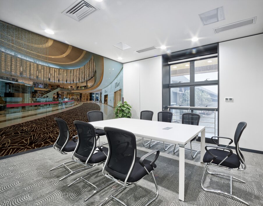 Luxury shopping mall in Dubai with designer stores and cafe Wall Printing