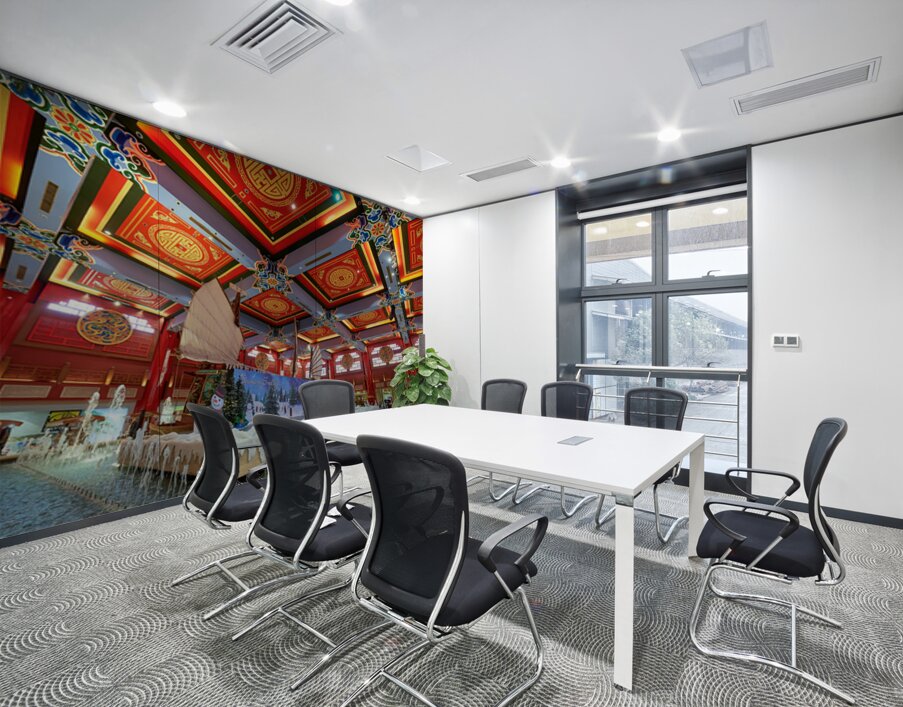 Festive decorations in Chinese themed indoor setting in Dubai Wall Printing