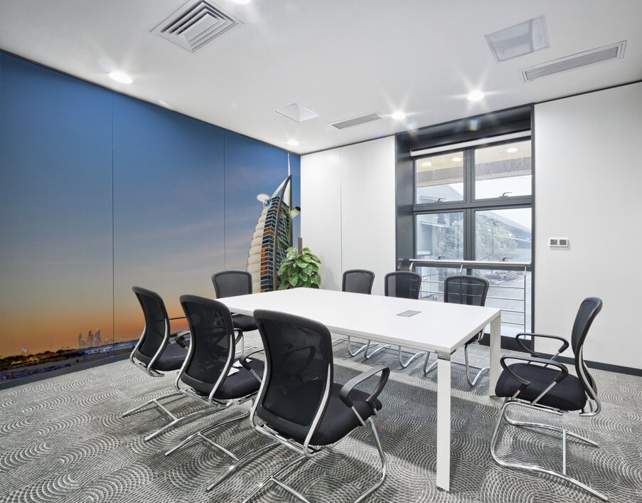 Burj Al Arab shines during sunset in Dubai UAE Wall Printing