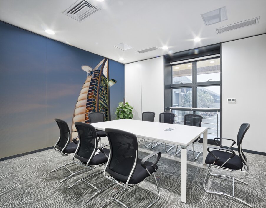 Burj Al Arab hotel at sunset in Dubai UAE with beautiful sky Wall Printing