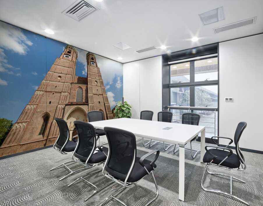 Dom cathedral in Munich Bavaria with clear sky and tall towers Wall Printing