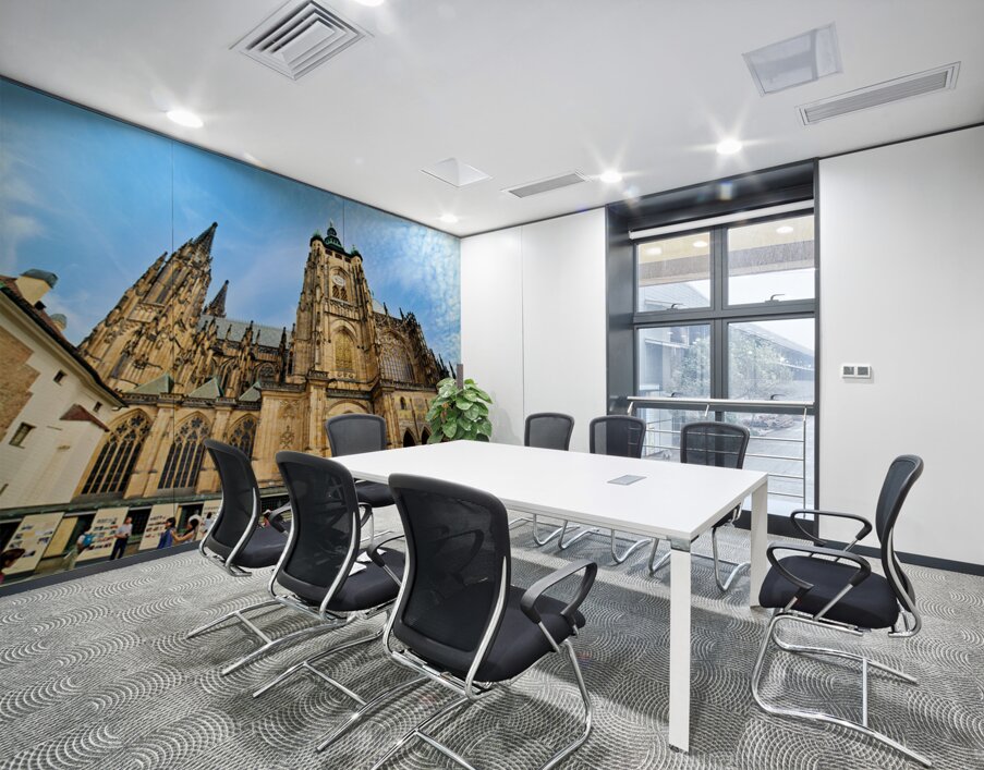 Majestic St. Vitus Cathedral Prague under a blue sky. Wall Printing