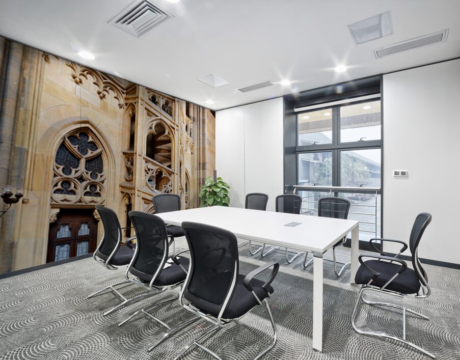 Ornate Gothic spiral staircase and architecture. Wall Printing