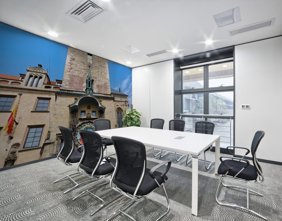 Historic Prague Astronomical Clock on Old Town Hall Tower. Wall Printing