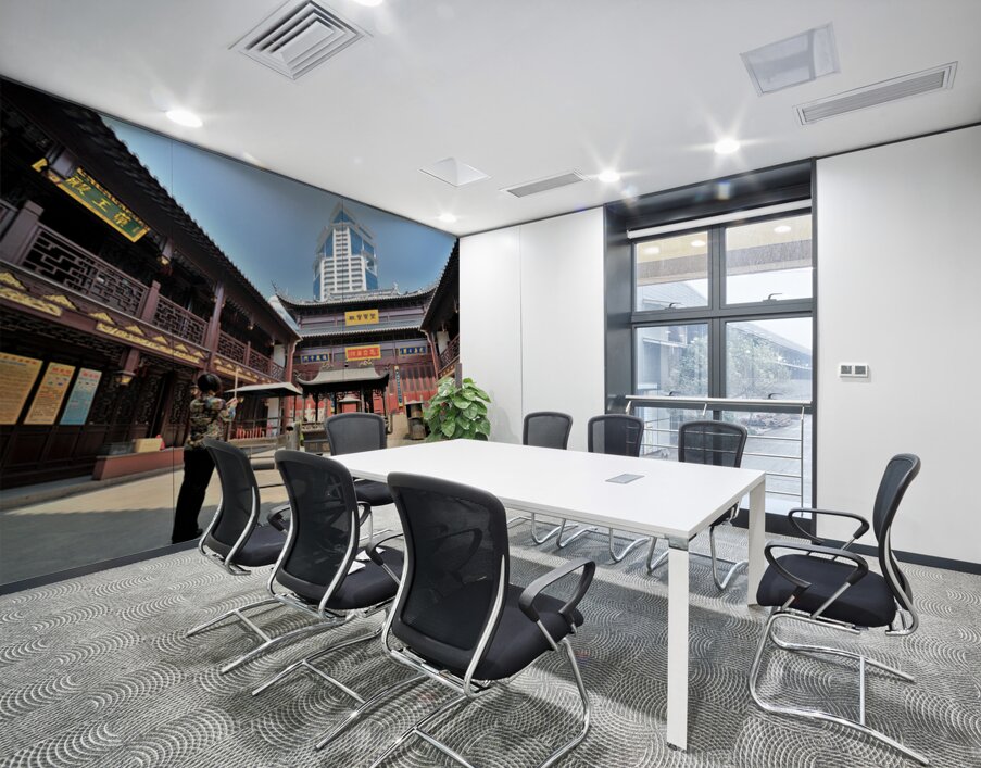 Incense offered at a Chinese temple courtyard in Shanghai Wall Printing