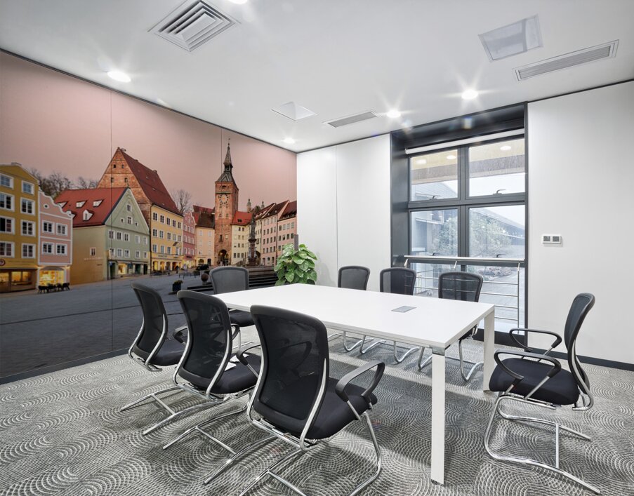 Exploring Hauptplatz square in Landsberg am Lech on the Romantic Wall Printing