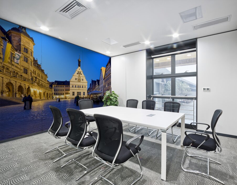 Market square at sunset in Rothenburg ob der Tauber Germany Wall Printing