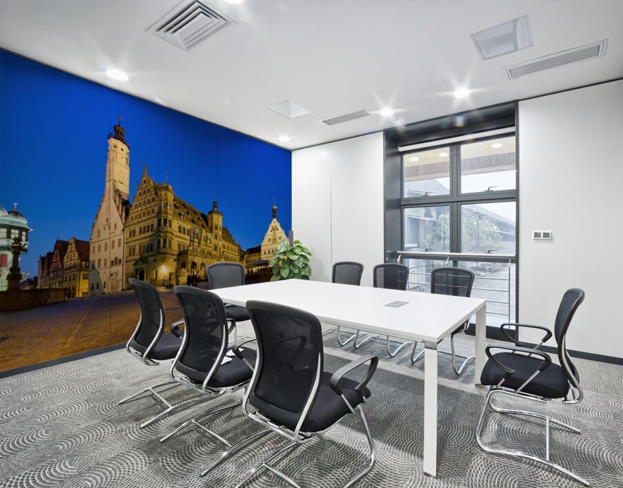 Market square at sunset in Rothenburg ob der Tauber Germany Wall Printing