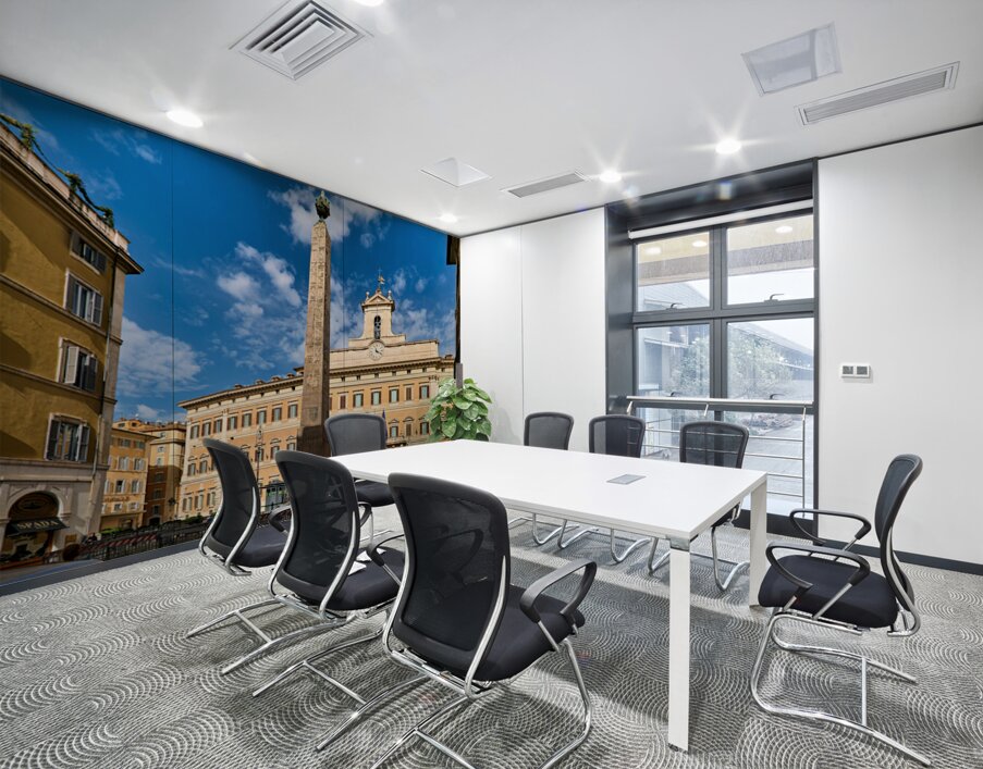 Visit to Palazzo Montecitorio in Rome Italy during clear weathe Wall Printing