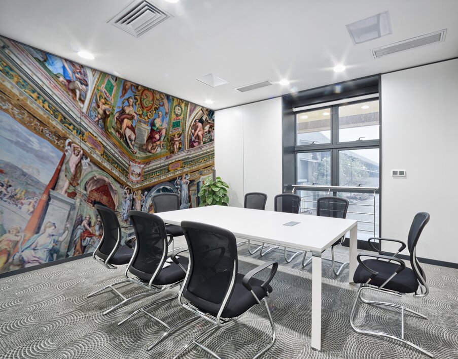 Frescoes in Raphael rooms at Vatican Museums in Rome Wall Printing