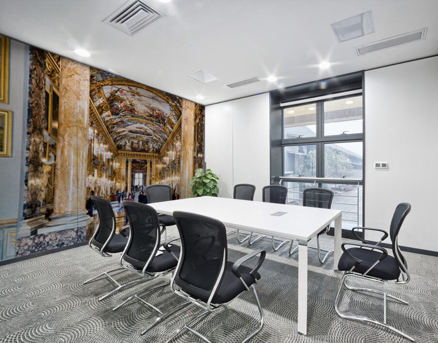 Visitors explore the Great Hall at Colonna Art Gallery in Rome Wall Printing