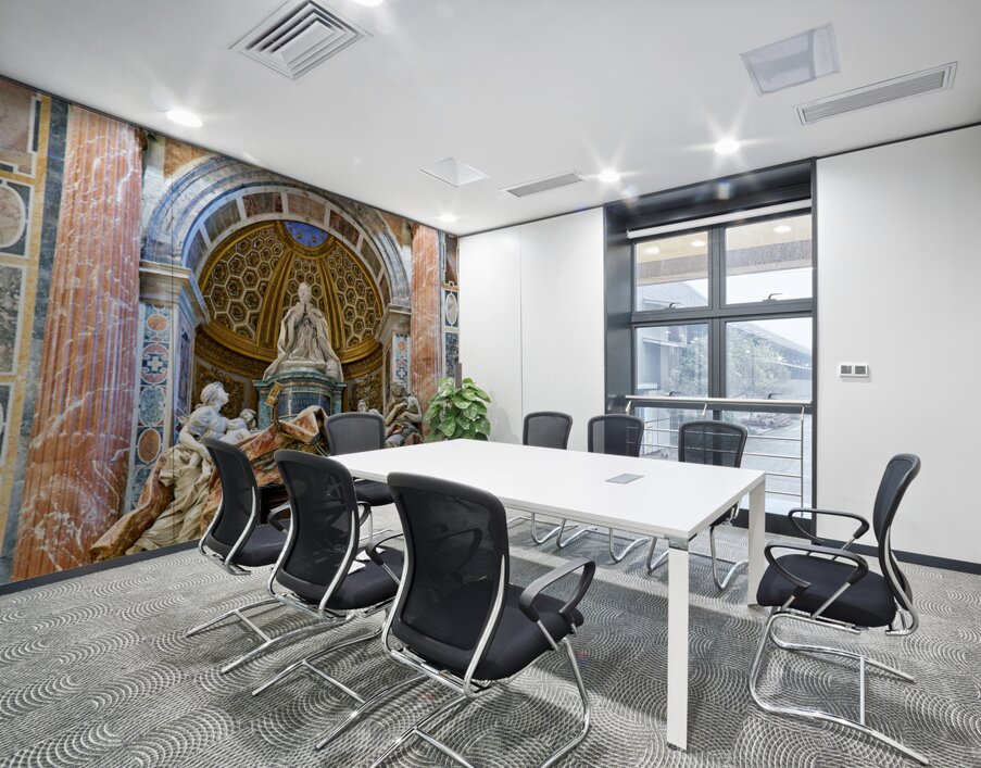 Visit to Saint Peters Square in Rome shows tomb of Alexander VI Wall Printing