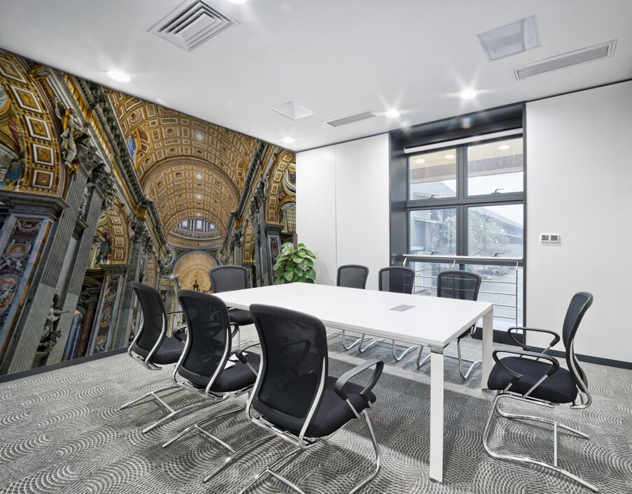 Visit to Saint Peters Basilica in Rome with Berninis baldacchi Wall Printing