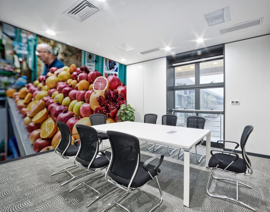 Fresh fruit stall in old city of Jerusalem filled with colorful  Wall Printing