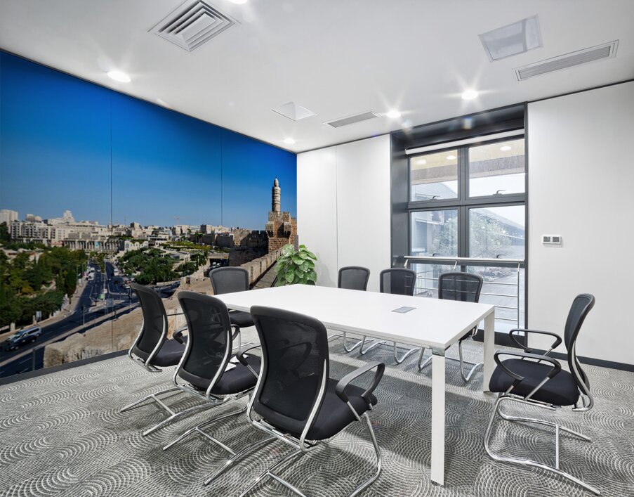 View of the old city ramparts in Jerusalem during the day Wall Printing