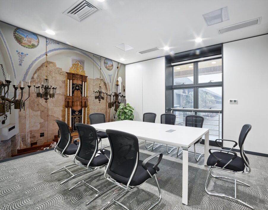 Hurva Synagogue in Jerusalem shows historic architecture and des Wall Printing