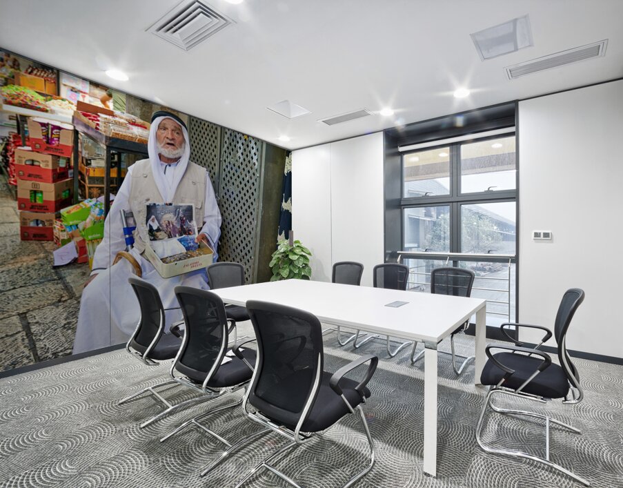 Beggar in the old city of Jerusalem seeks help from passersby Wall Printing