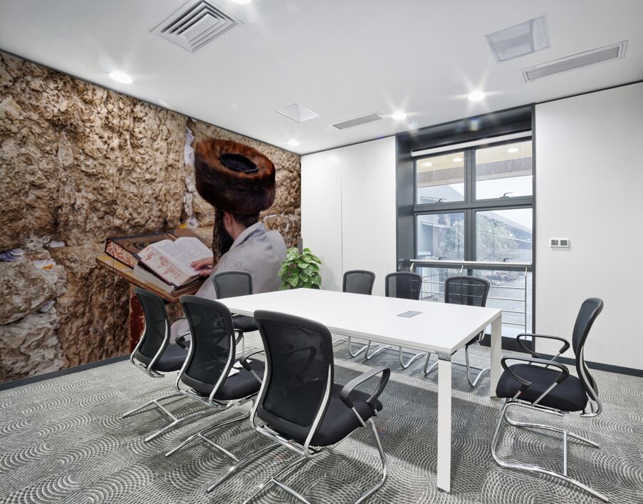 Prayers at the wailing wall in jerusalem israel Wall Printing