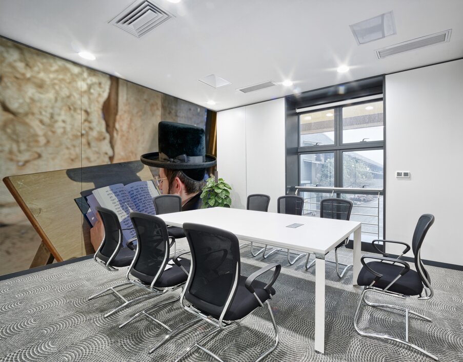 Orthodox Jews at the Wailing Wall in Jerusalem during prayer Wall Printing