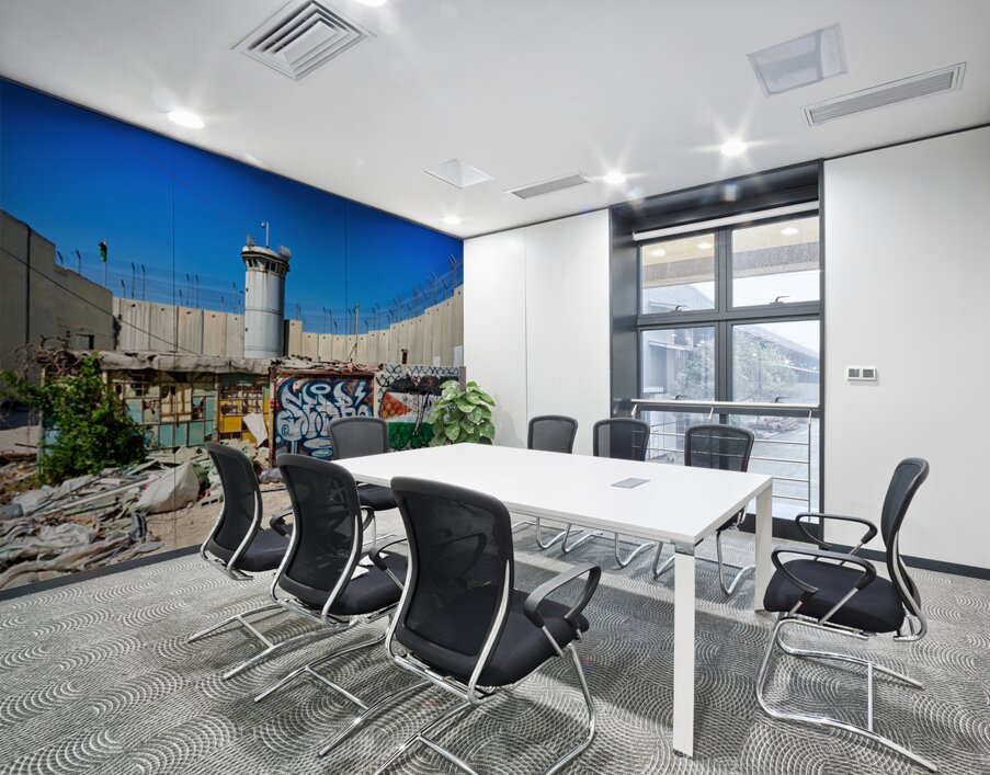 View of the west bank separation wall in Bethlehem with graffiti Wall Printing