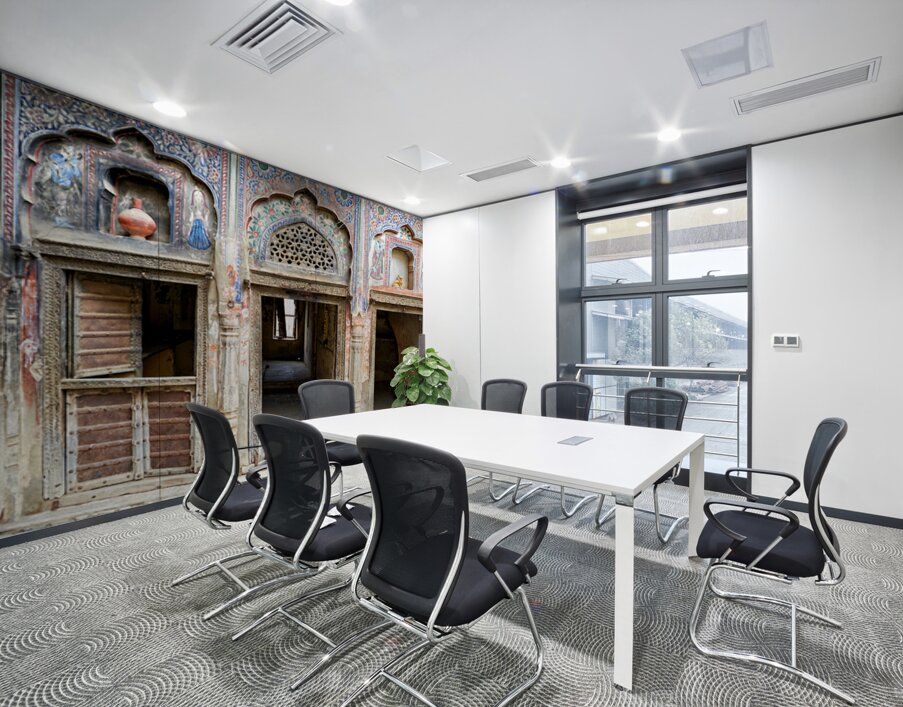 Decorated house in Mandawa showing traditional Shekhawati style Wall Printing
