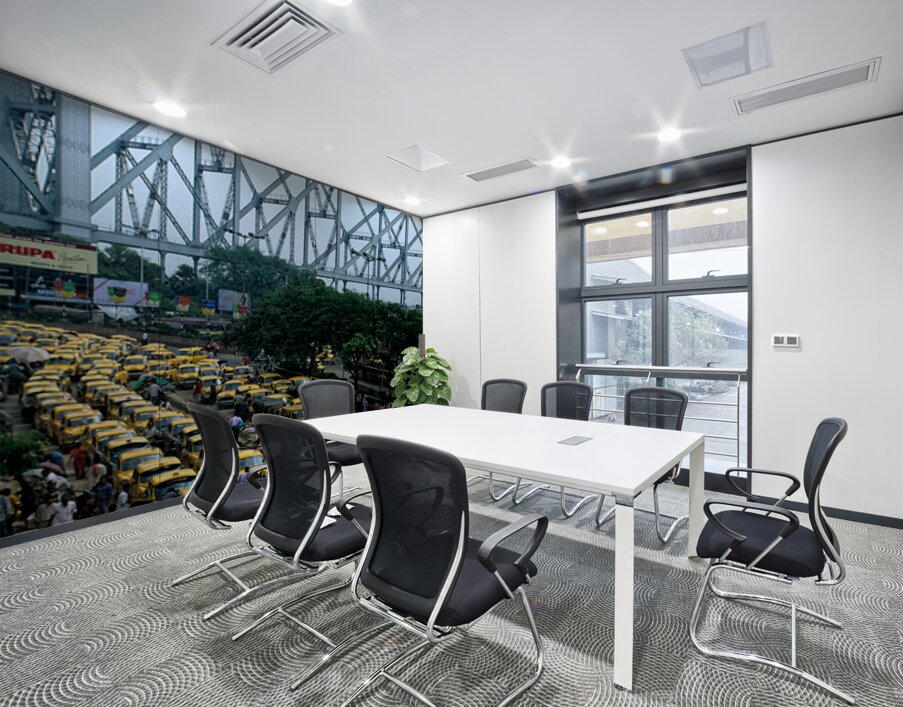 Taxis lined up in Calcutta Kolkata near the Howrah Bridge Wall Printing