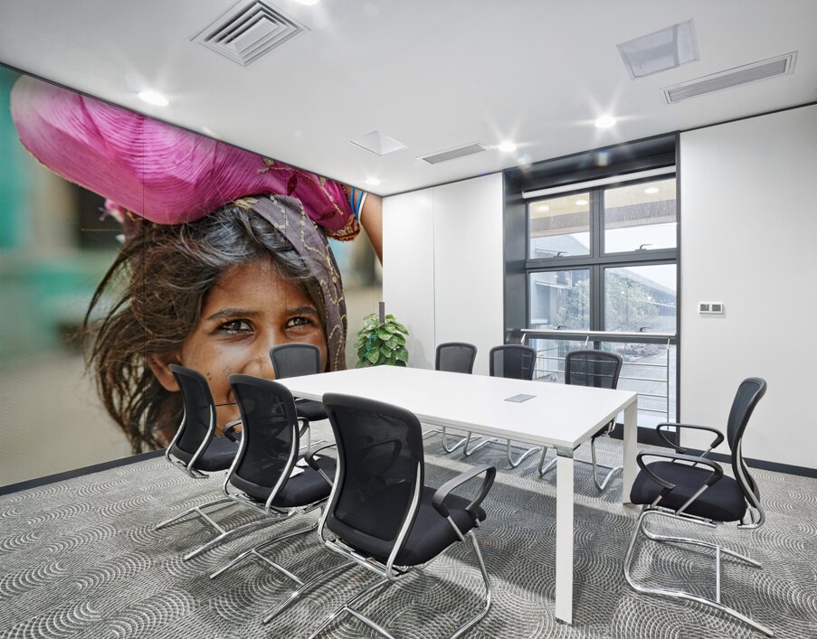 Portrait of a young girl carrying cloth in Mandawa Rajasthan Wall Printing