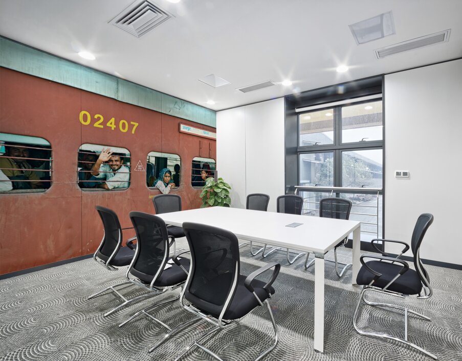 People travel on a train in Rajasthan India during the day Wall Printing