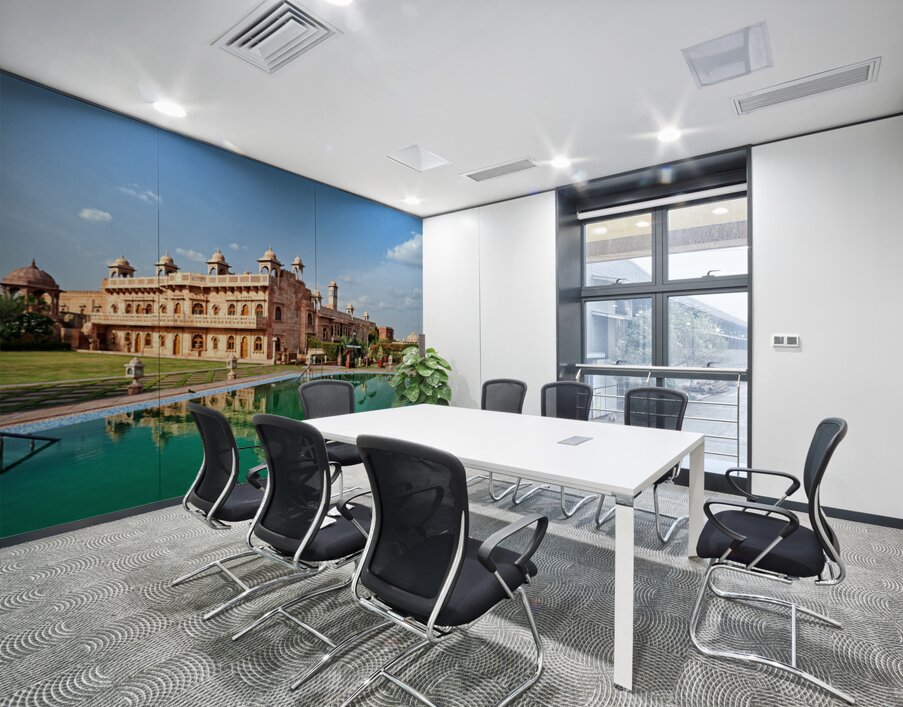 Exploring Khimsar Fort in Rajasthan India with a swimming pool n Wall Printing