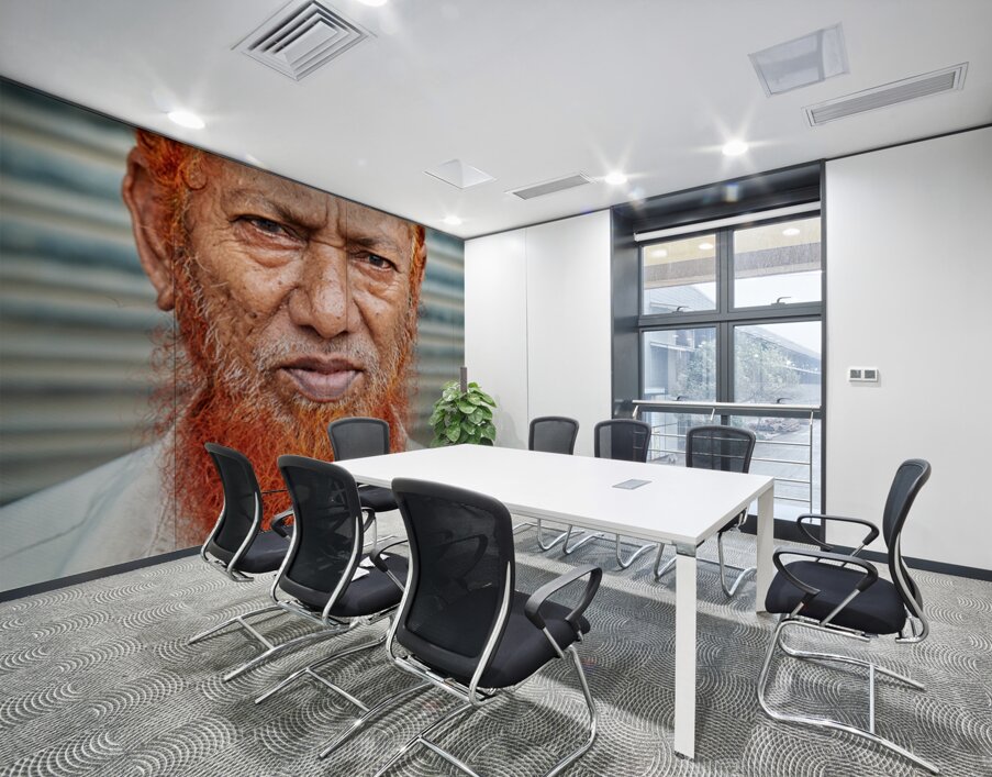 Portrait of a man with red beard in Jodhpur India Wall Printing