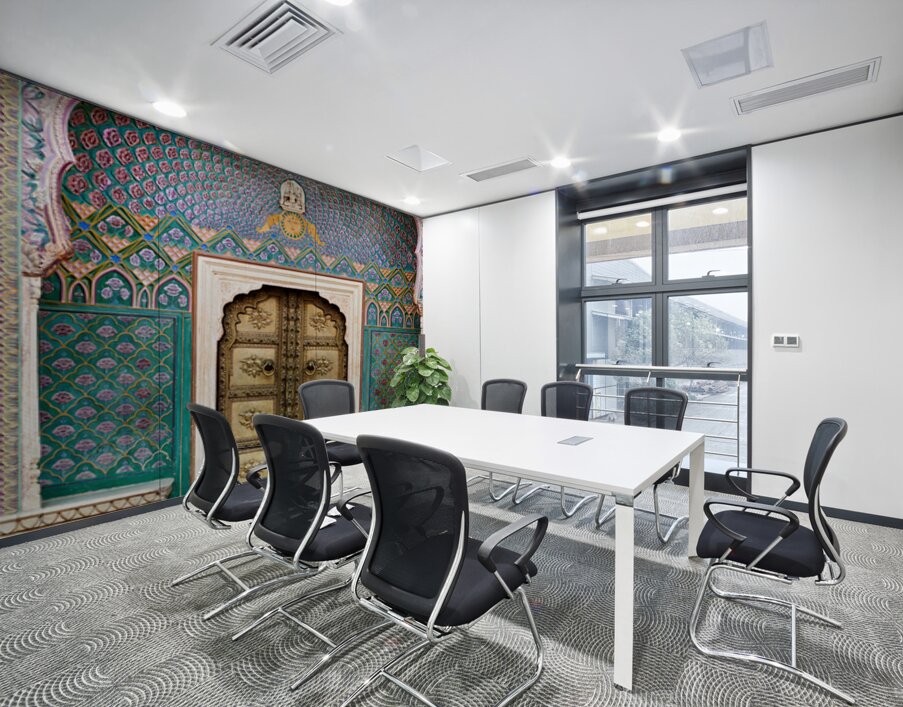 Detail of the main entrance door at City Palace in Jaipur Rajas Wall Printing