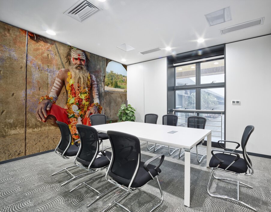 Portrait of a holy man sadhu in Orchha Madhya Pradesh India Wall Printing