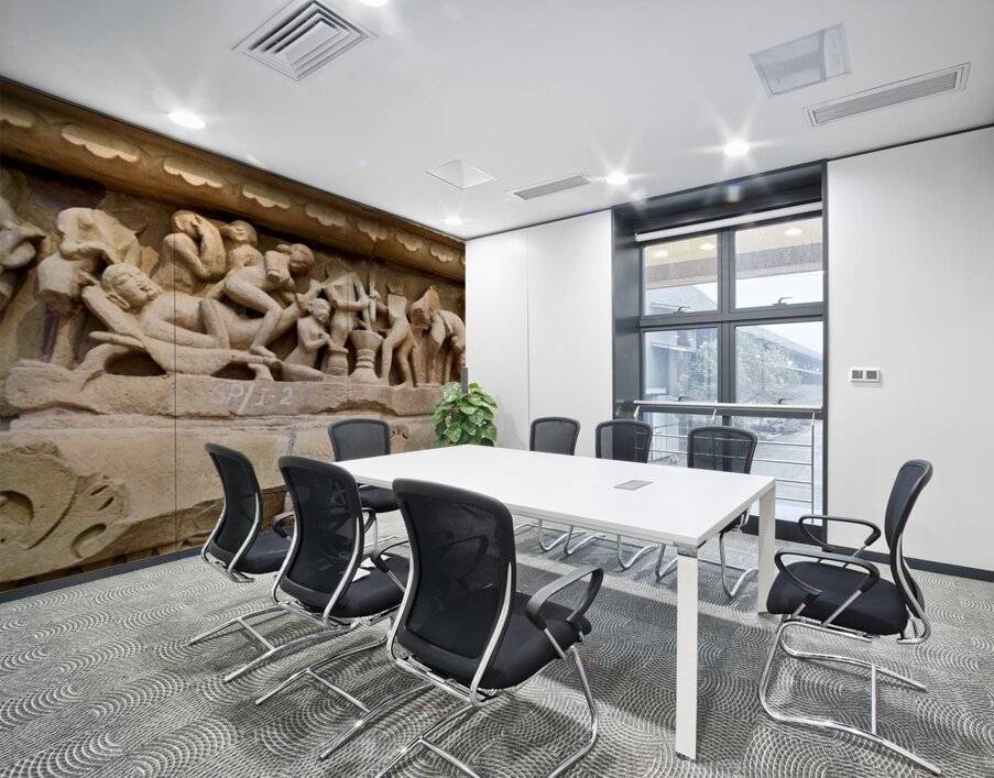 Hindu temples of Khajuraho show carvings of daily life and ritua Wall Printing