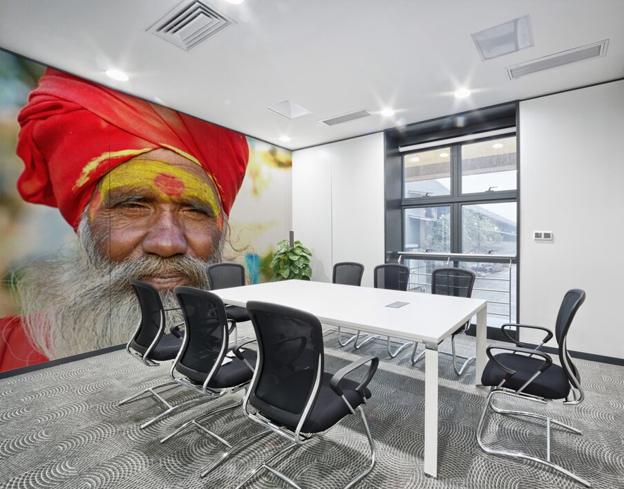 Portrait of holy man sadhu in Orchha Madhya Pradesh India Wall Printing