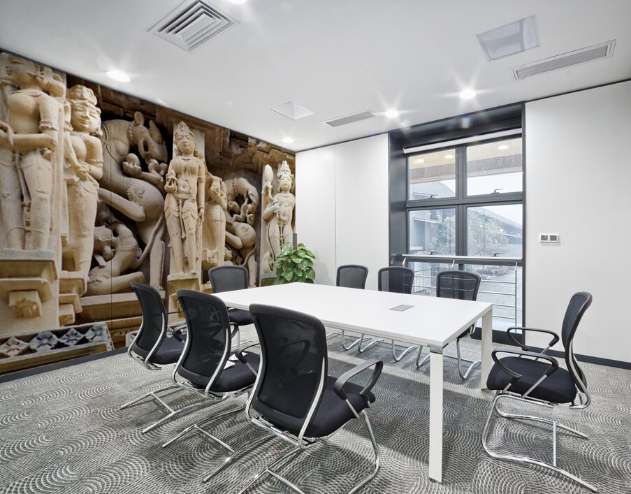 Hindu temples in Khajuraho show ancient art and carvings Wall Printing