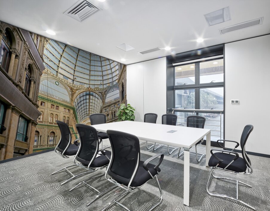 Visitors enjoy Galleria Umberto I in Naples for the holidays Wall Printing