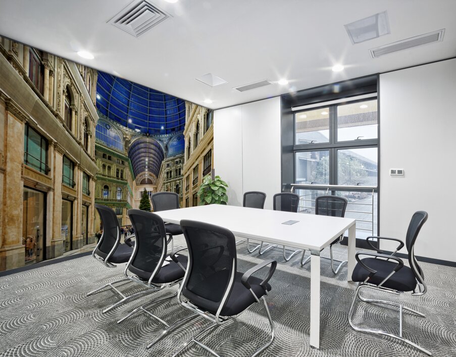 Exploring Galleria Umberto I in Naples during holiday season Wall Printing