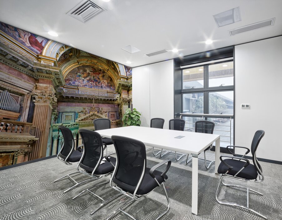 Visitors explore Naples Cathedral in Campania Italy Wall Printing