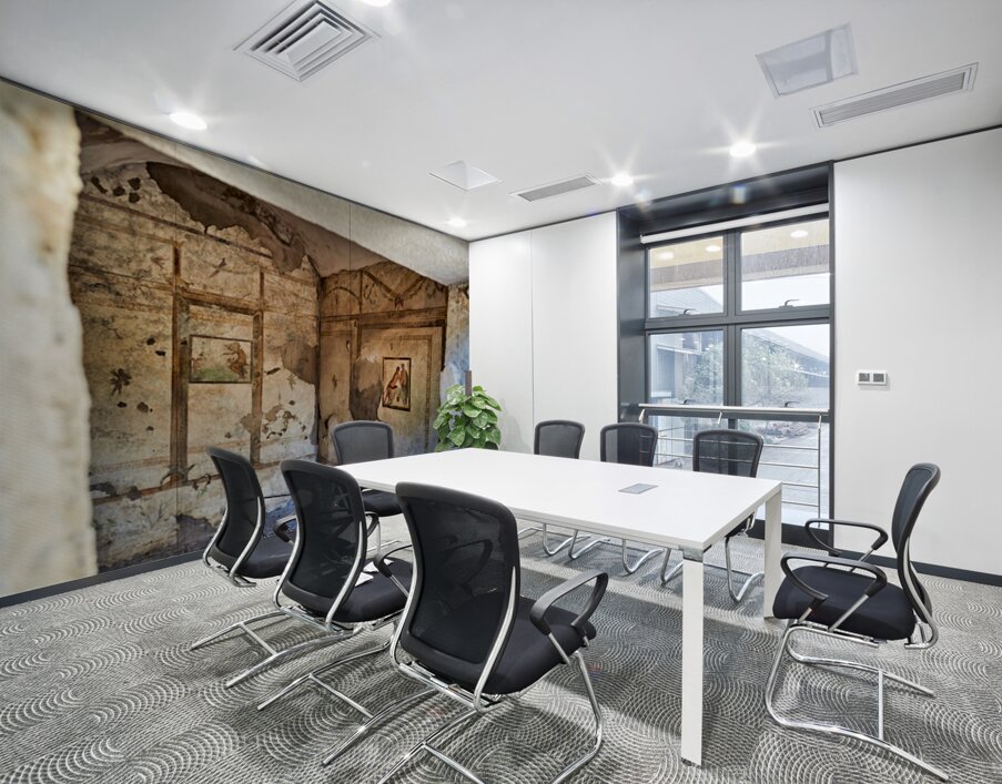 Exploring ancient wall paintings in Pompeii Naples in Italy Wall Printing