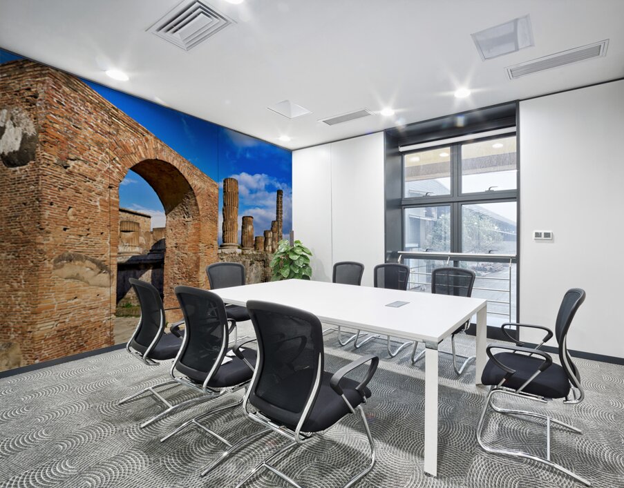 Ruins of ancient Pompeii in Naples Campania Italy under blue sky Wall Printing