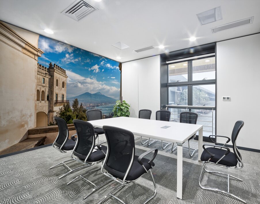 View of gulf of naples and mount vesuvius from historic location Wall Printing