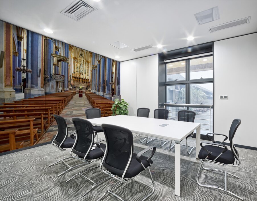 Interior of San Domenico Maggiore church in Naples at midday Wall Printing