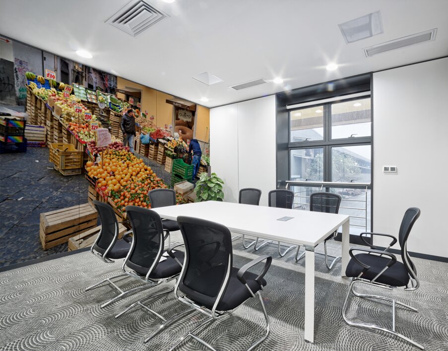 Greengrocer selling fruits and vegetables in Naples Campania Ita Wall Printing