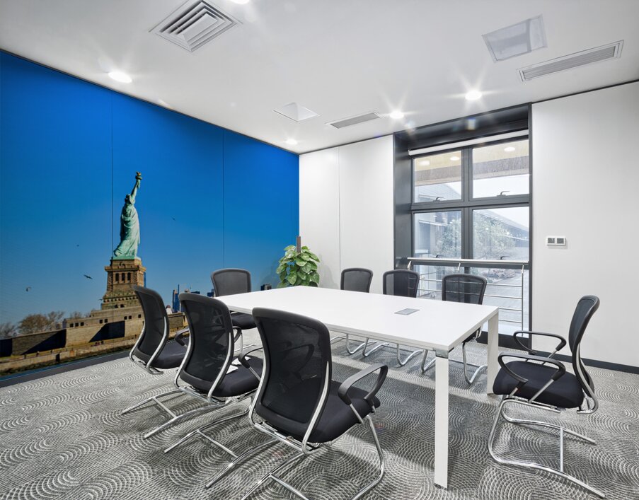 Statue of Liberty stands tall on Liberty Island in New York City Wall Printing