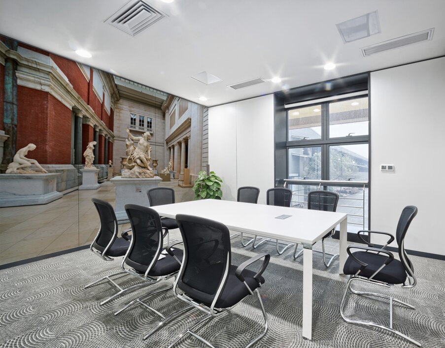The sculpture of Andromeda and the sea monster stands in the Met Wall Printing