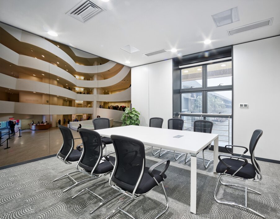 Visitors explore interior of Solomon R. Guggenheim Museum in New Wall Printing