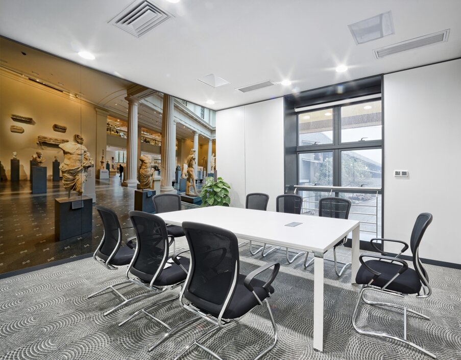 Visitors explore Greek and Roman galleries at the Met Wall Printing