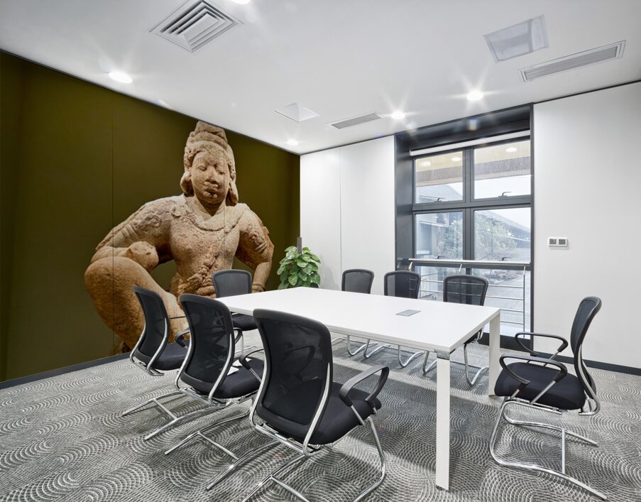 Sculpture of a seated figure in the Asian Art Gallery in Manhatt Wall Printing