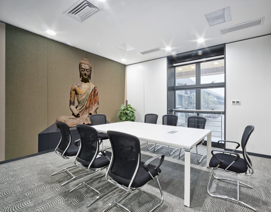 Buddha statue at the Mets Asian art gallery Wall Printing