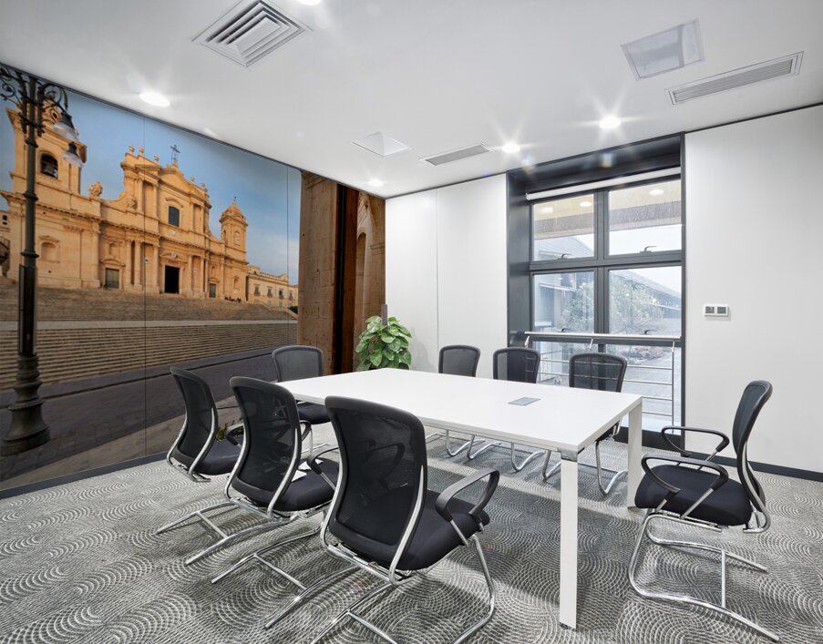 Noto Cathedral stands strong in Sicily under a bright sky Wall Printing